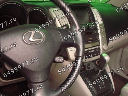 Тюнинг приборной панели Lexus RX400H: светлая кожа, карбон Тюнинг панели Lexus RX400H: светлая кожа, карбон