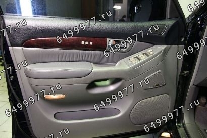 Тюнинг двери Lexus GX470: Серая кожа, темное дерево Тюнинг салона автомобиля Lexus GX470: Серая кожа, темное дерево